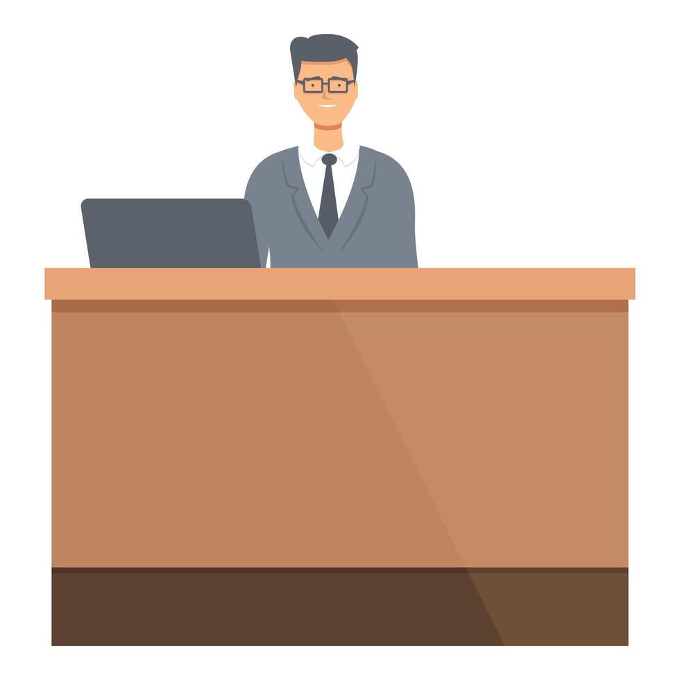 Service receptionist icon cartoon vector. Business work vector