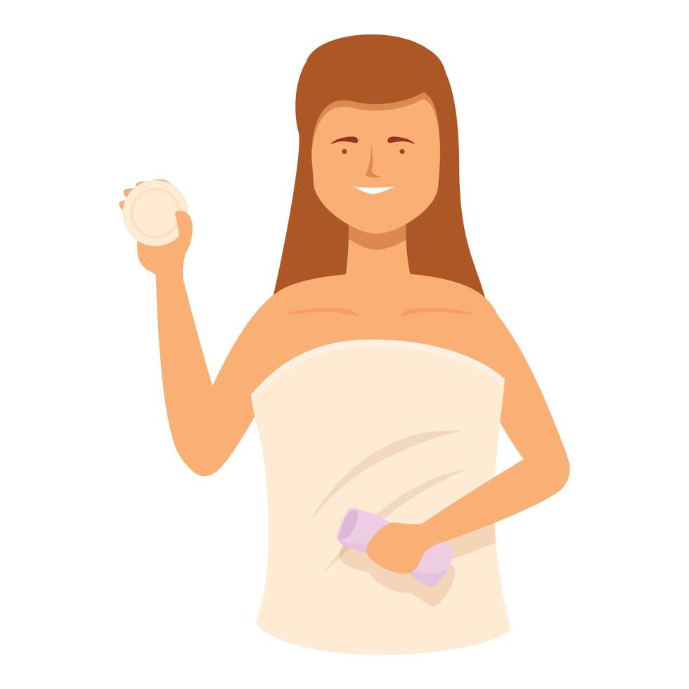 Facial lady cosmetic icon cartoon vector. Soap sponge vector