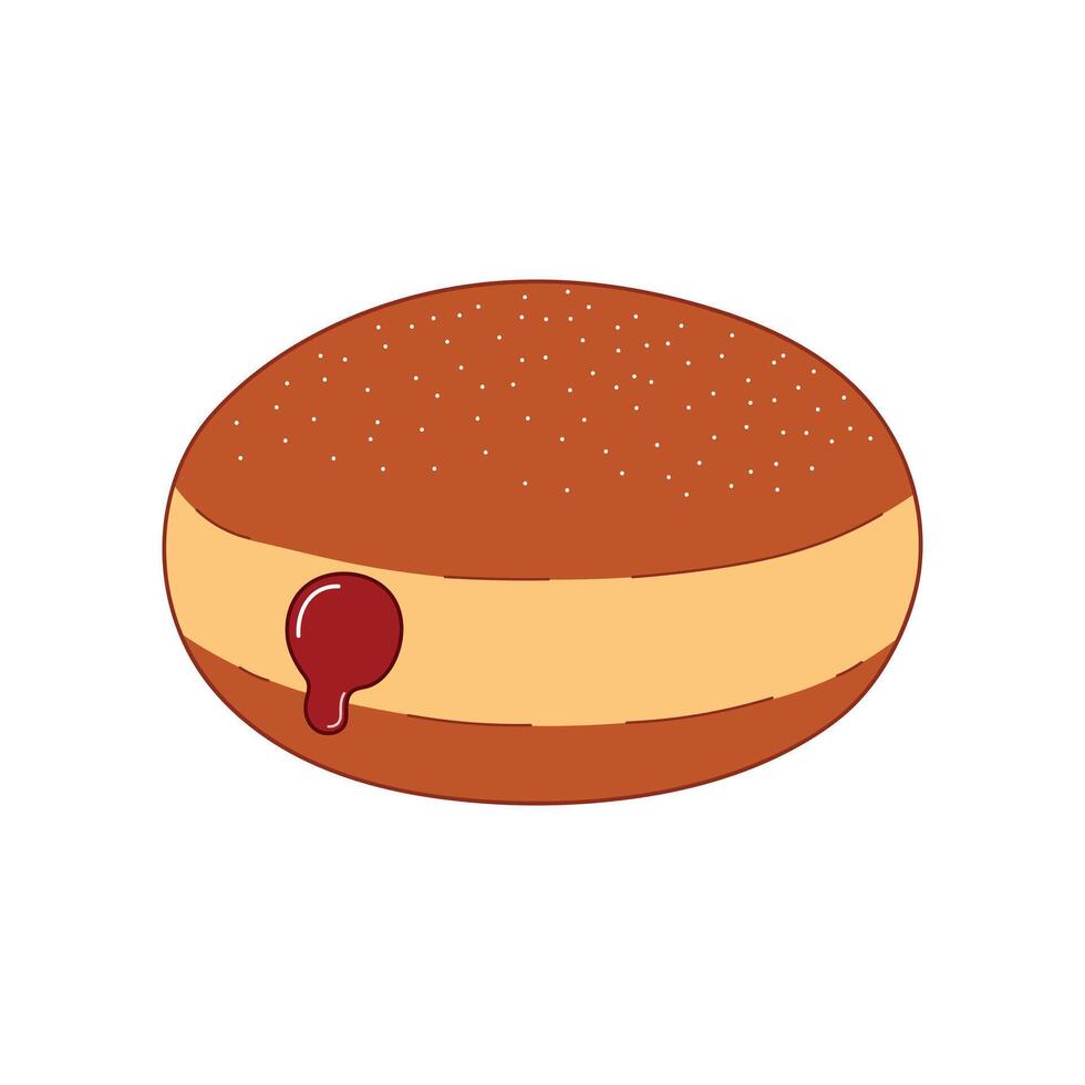 jelly doughnut icon Cartoon Vector illustration Isolated on White Background