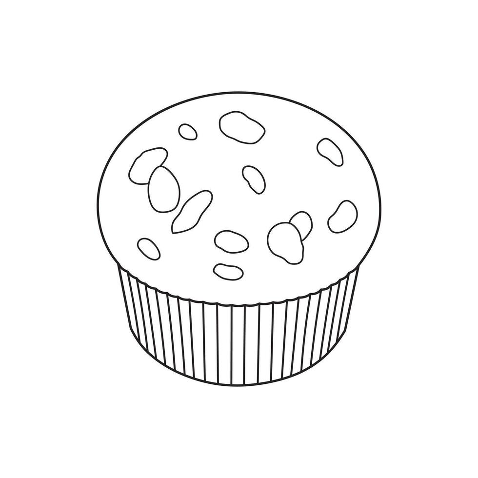 Hand drawn muffin icon Cartoon Vector illustration Isolated on White Background