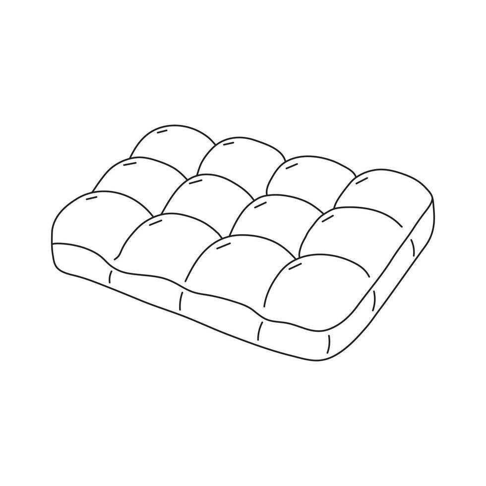 Hand drawn hawaiian bread icon Cartoon Vector illustration Isolated on White Background