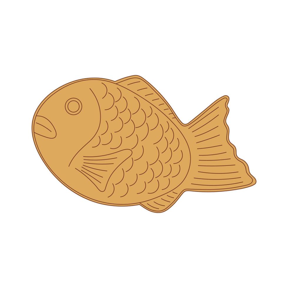 taiyaki icono dibujos animados vector ilustración aislado en blanco antecedentes