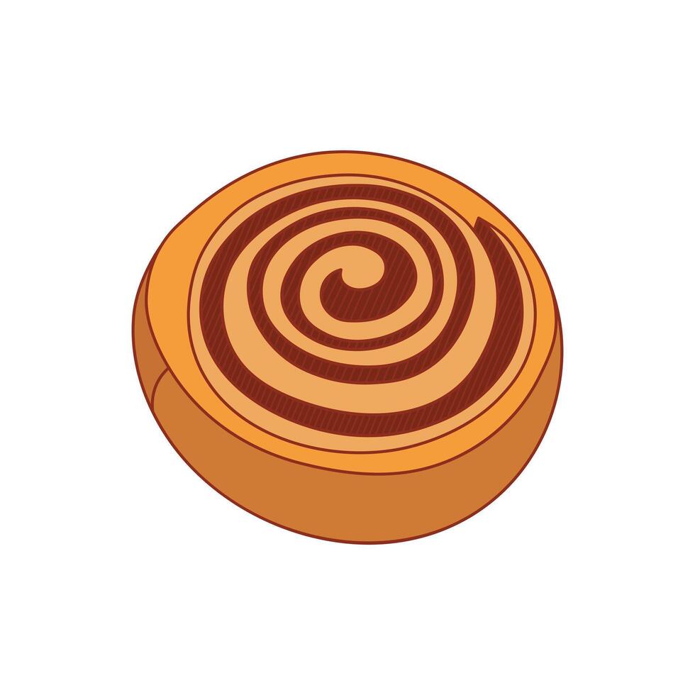 cinnamon roll icon Cartoon Vector illustration Isolated on White Background