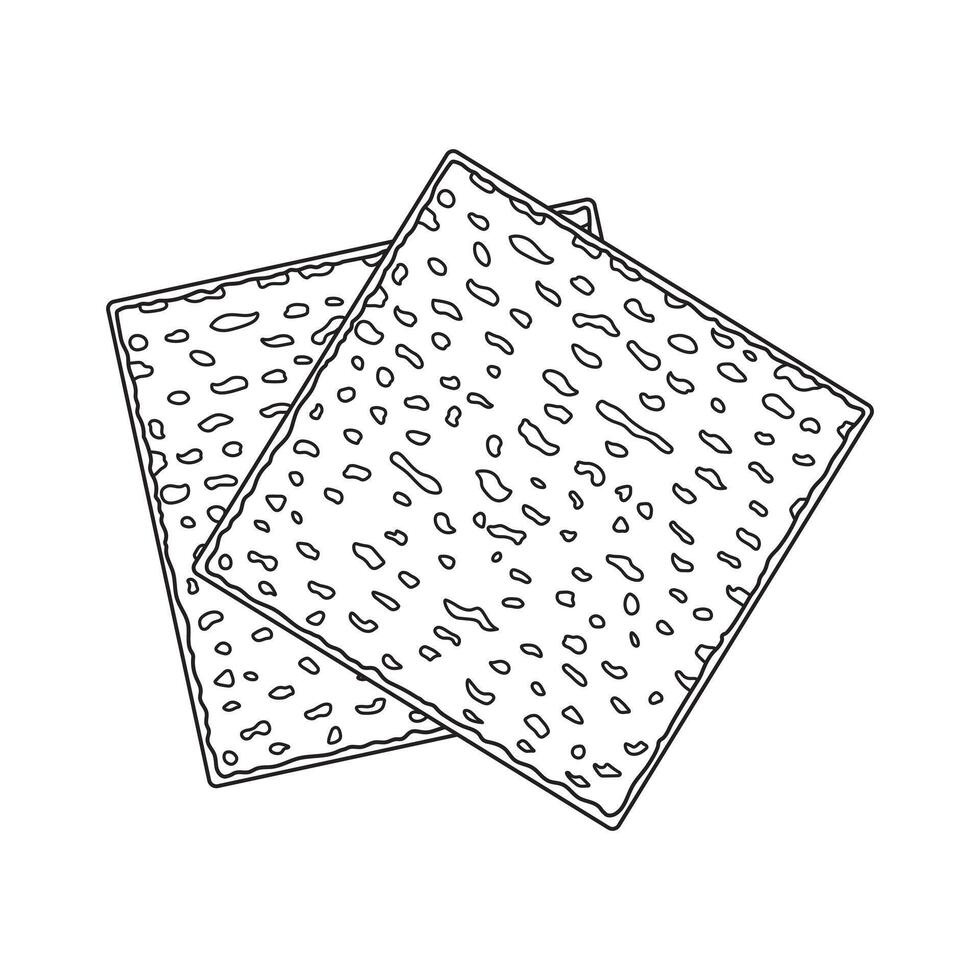 Hand drawn matzah icon Cartoon Vector illustration Isolated on White Background