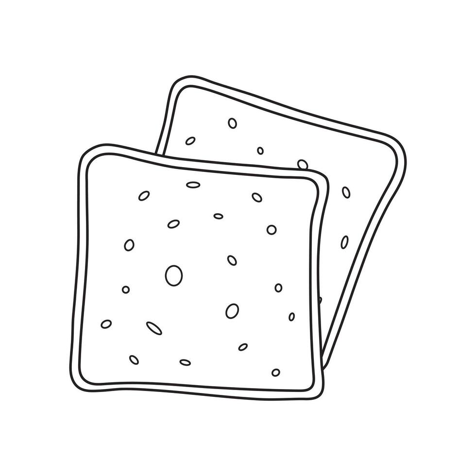 Hand drawn brioche bread icon Cartoon Vector illustration Isolated on White Background