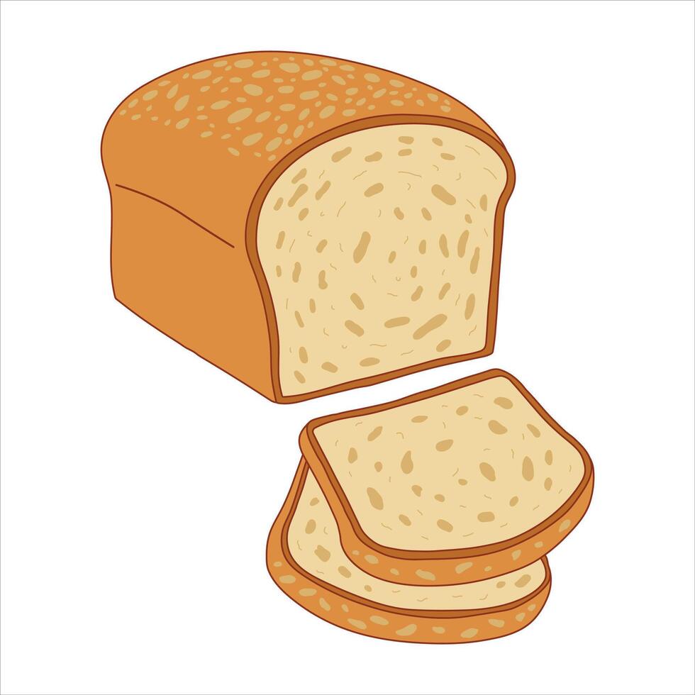 whole wheat bread icon Cartoon Vector illustration Isolated on White Background