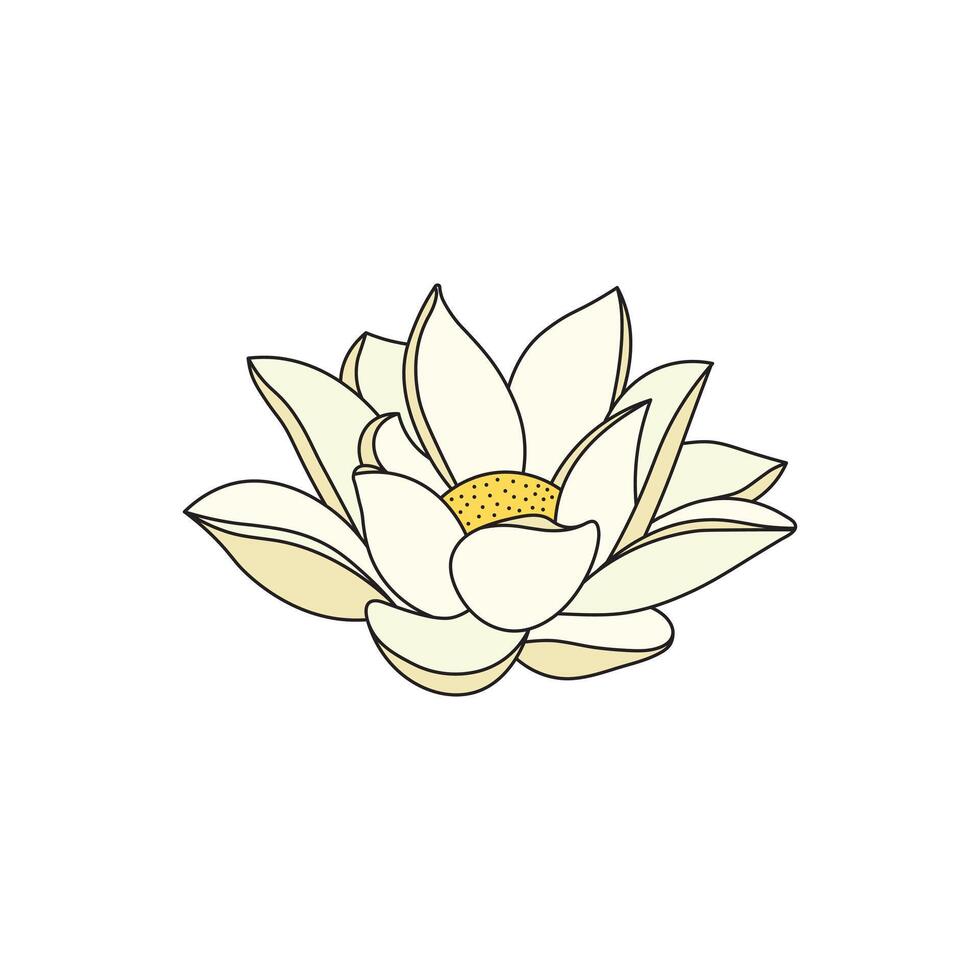 Kids drawing Cartoon Vector illustration jasmine flower icon Isolated on White Background