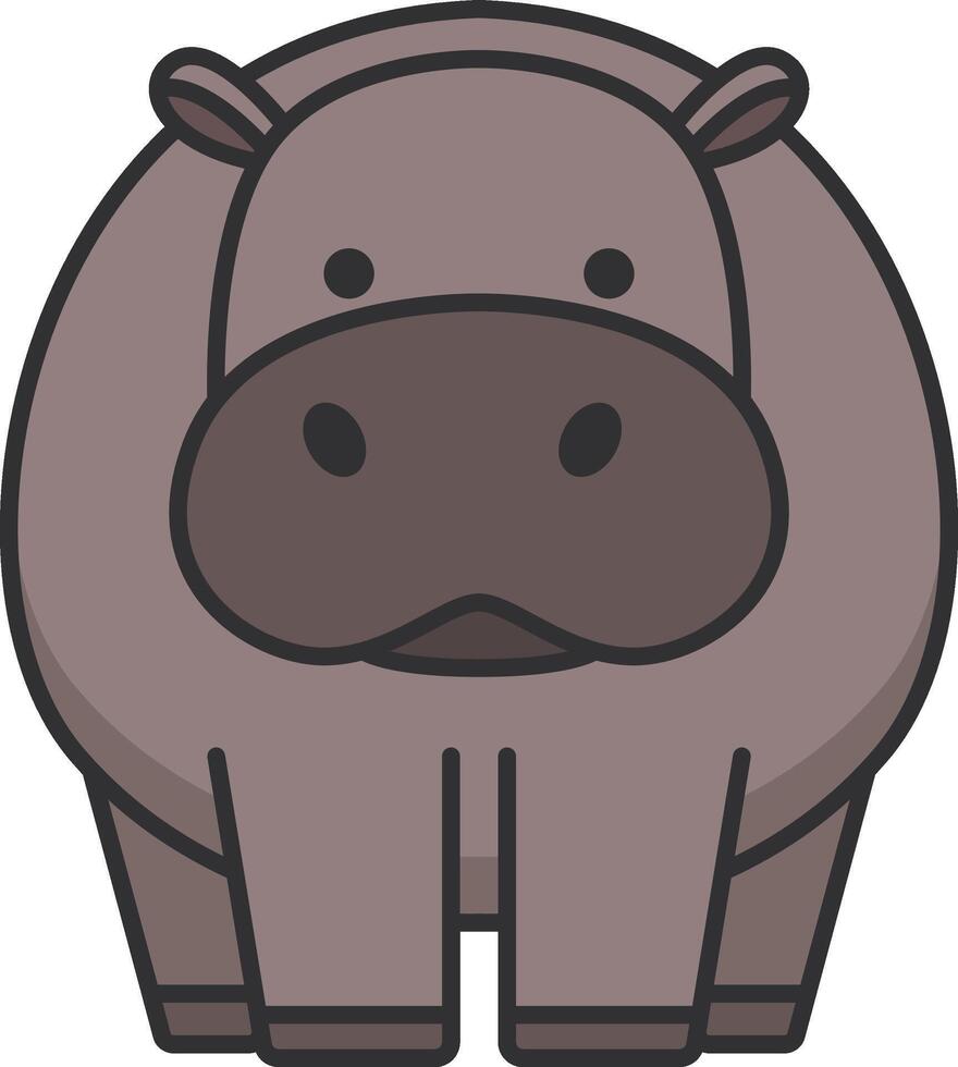 Hippopotamus icon. Cartoon illustration of hippopotamus vector icon for web design