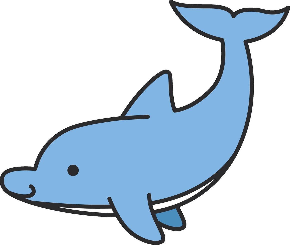 delfín icono. mar vida ecosistema fauna y Oceano tema. aislado diseño. vector ilustración