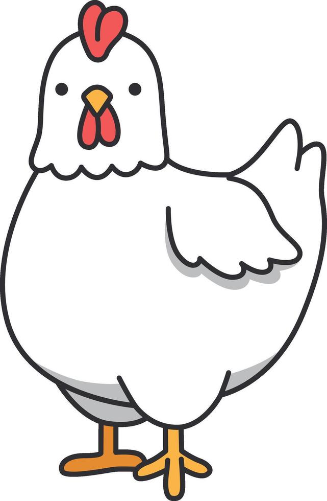 chicken doodle icon on white background for your web design vector