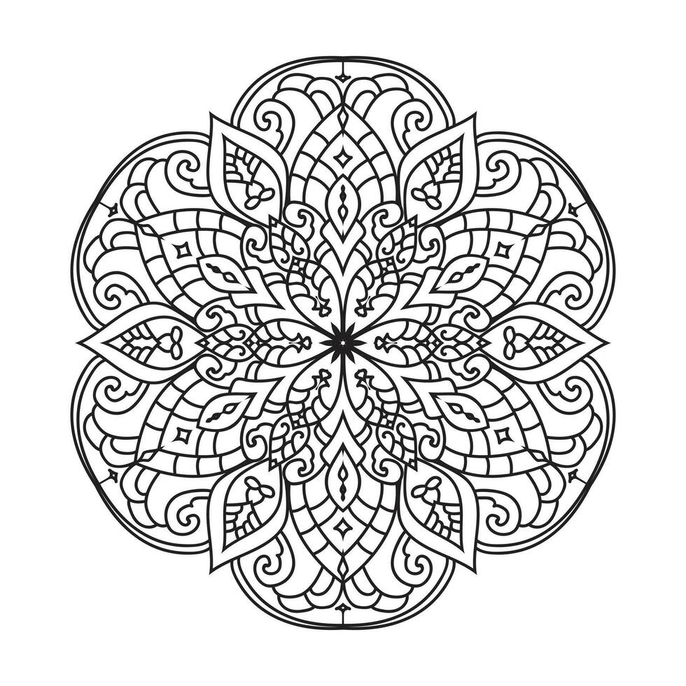 Outline mandala for coloring book. decorative round ornament vector
