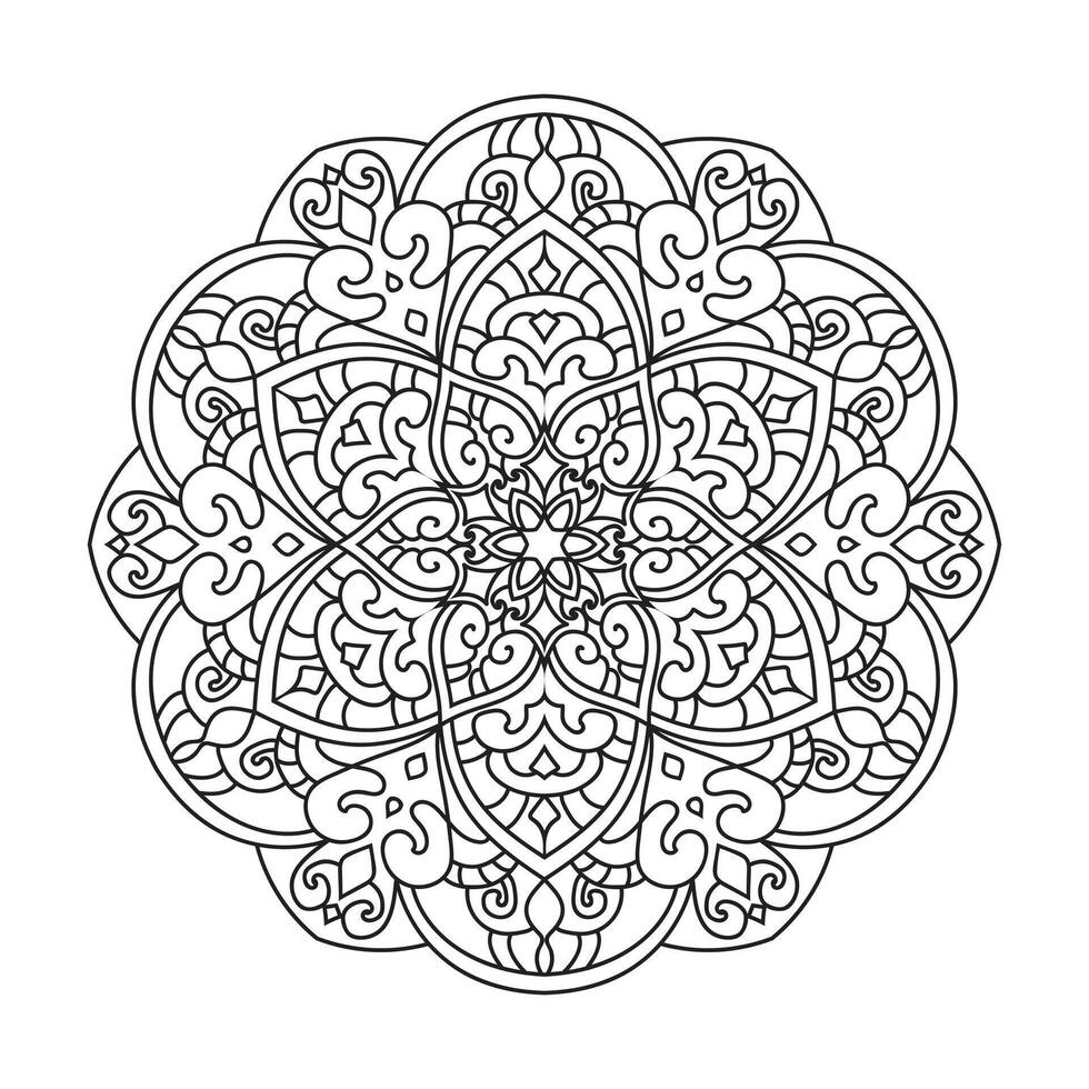 Outline mandala for coloring book. decorative round ornament vector
