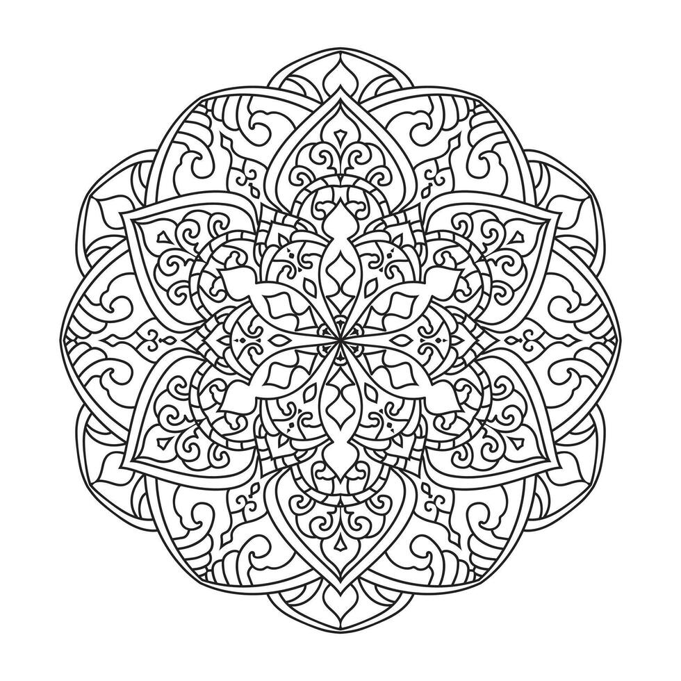 contorno mandala para colorante libro. decorativo redondo ornamento vector