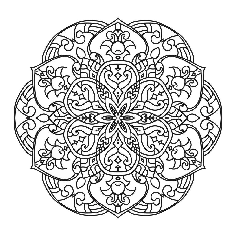 Outline mandala for coloring book. decorative round ornament vector