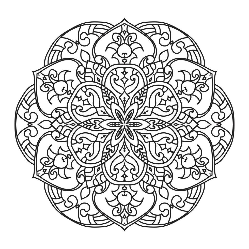 contorno mandala para colorante libro. decorativo redondo ornamento vector