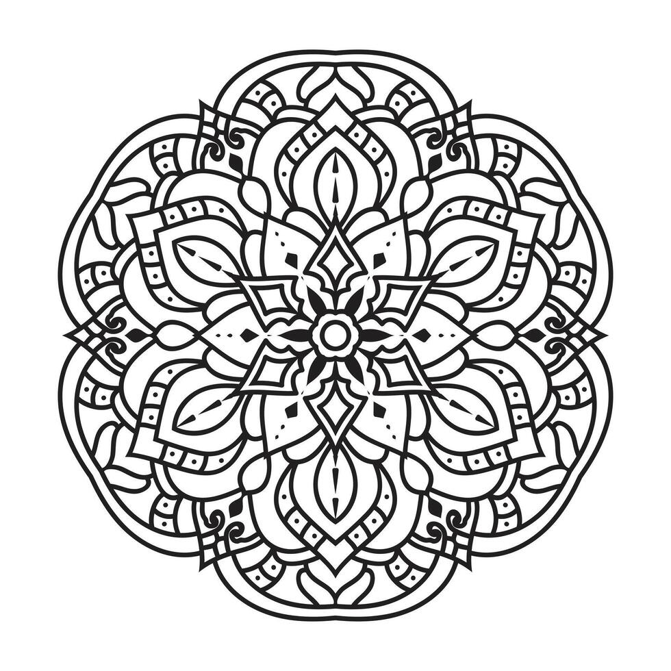 Mandala design for adult coloring page Vector mandala outline design