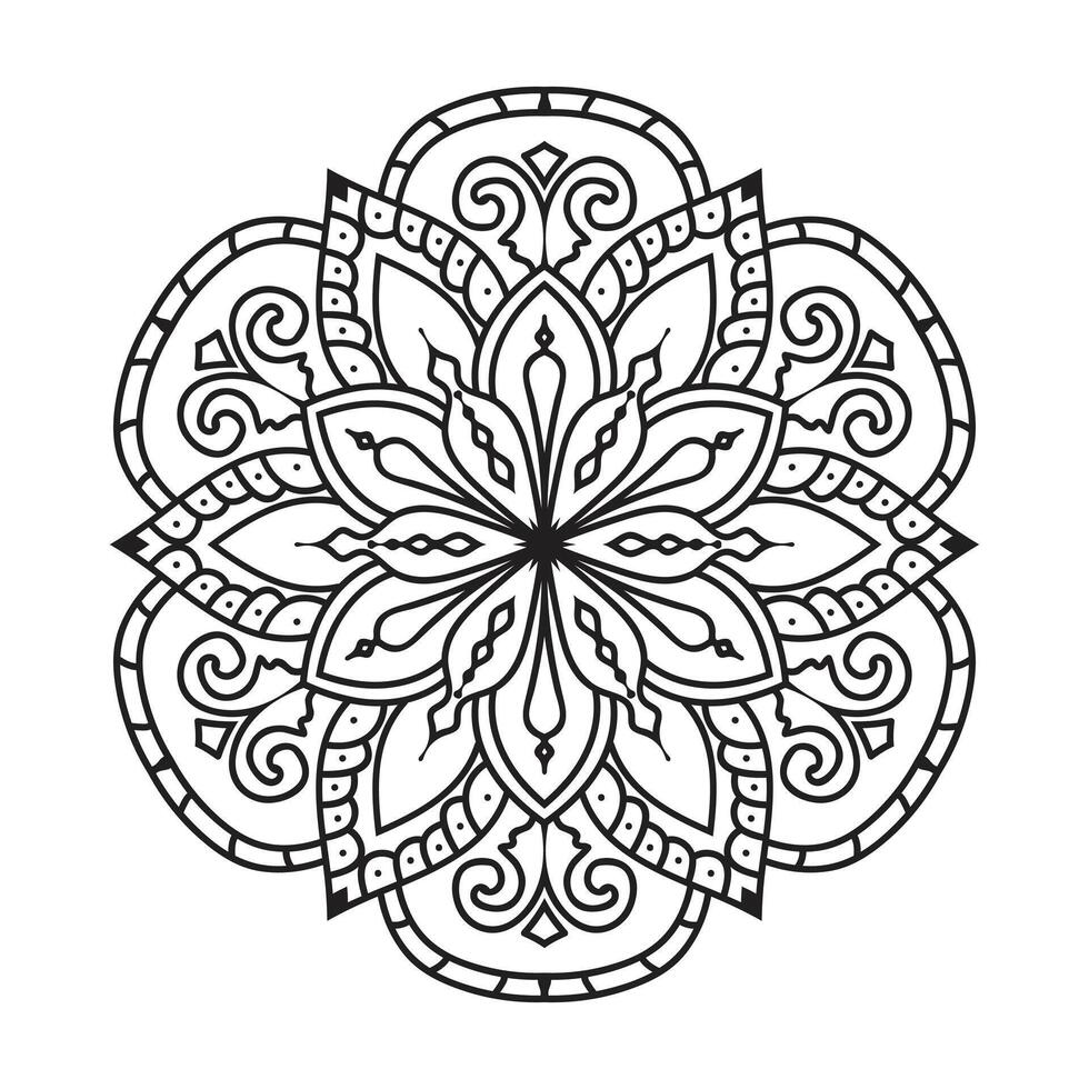 Mandala design for adult coloring page Vector mandala outline design