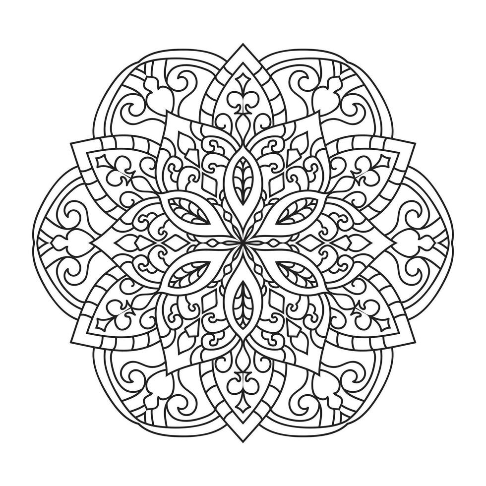 Outline mandala for coloring book. decorative round ornament vector