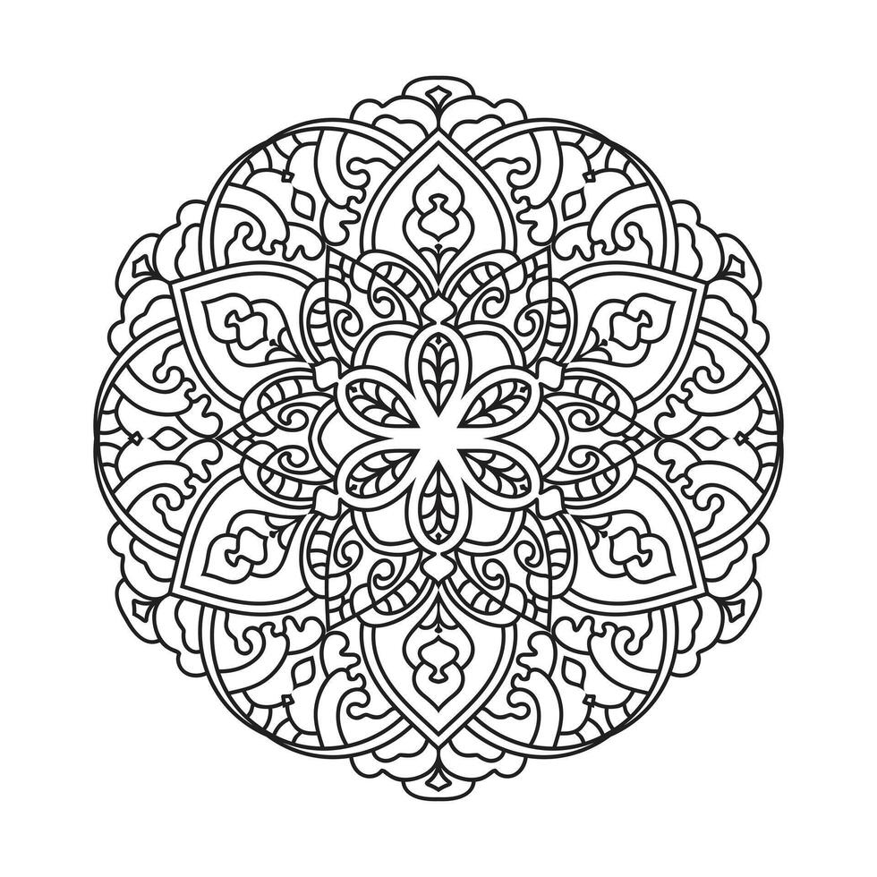 Mandala design for adult coloring page Vector mandala outline design