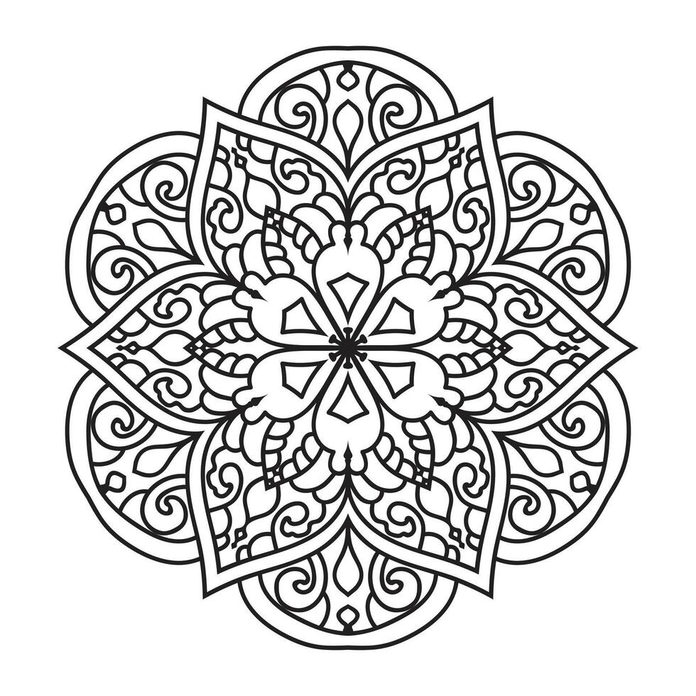 mandala diseño para adulto colorante página vector mandala contorno diseño