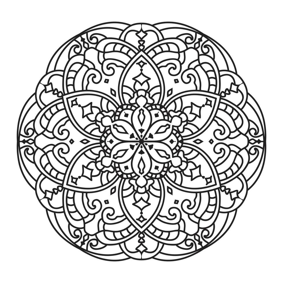 mandala diseño para adulto colorante página vector mandala contorno diseño