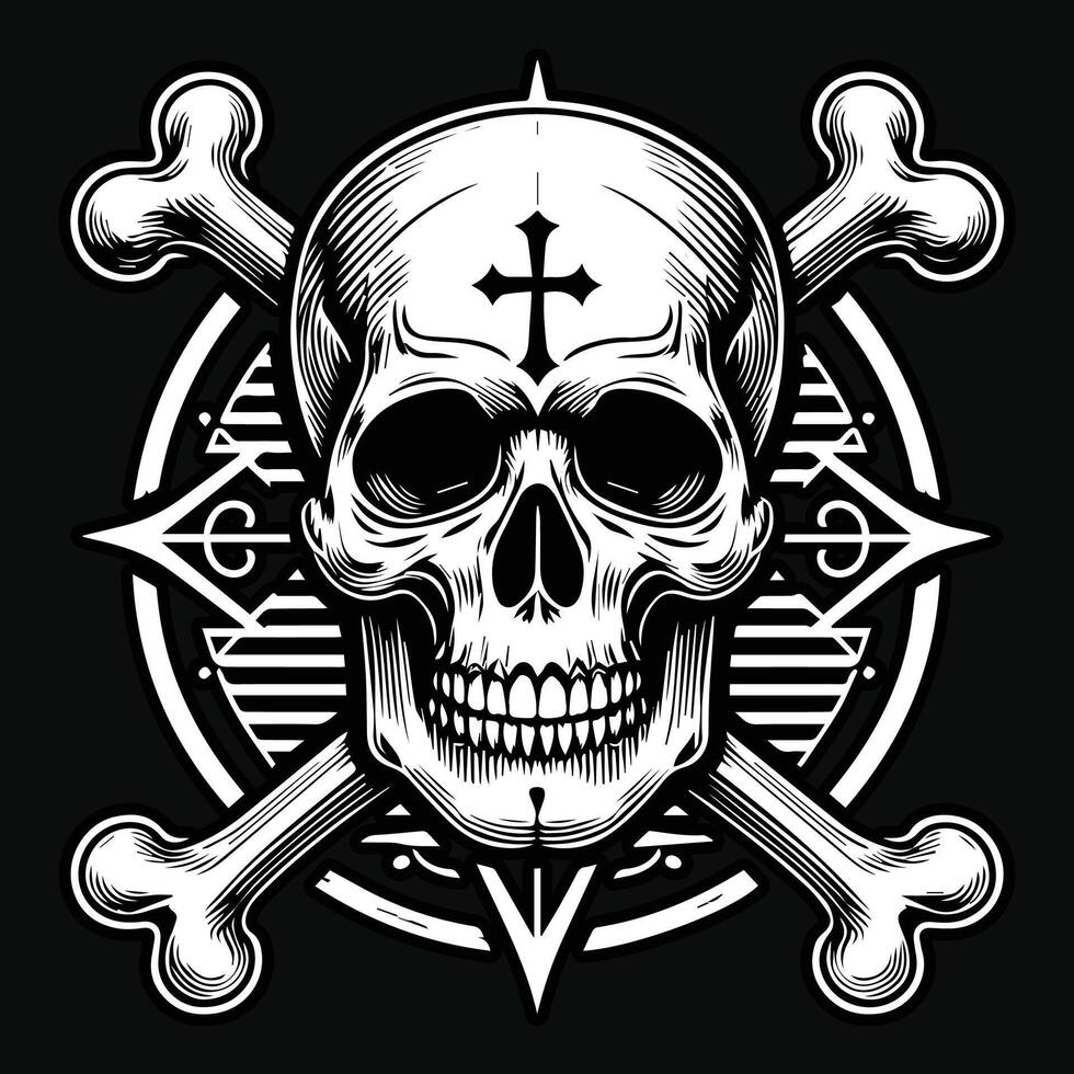 Skull with Cross Bone vector