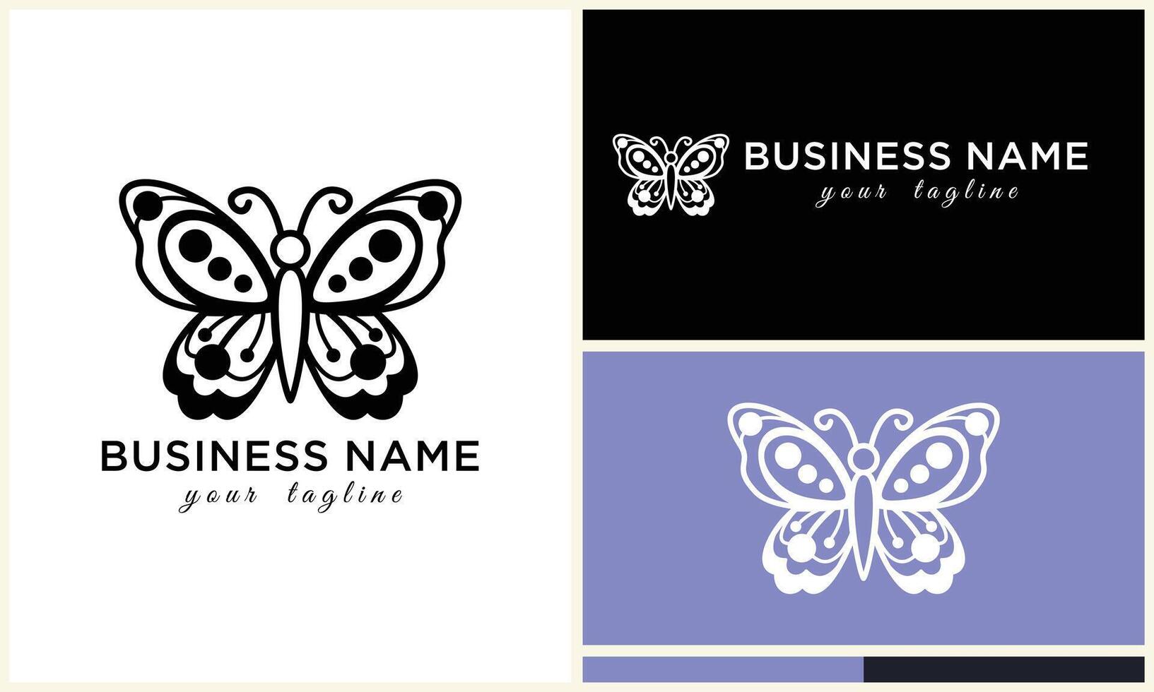 hand drawn butterfly logo template vector