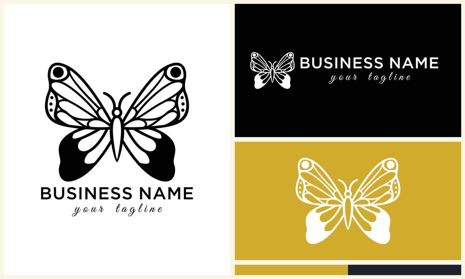 hand drawn butterfly logo template vector