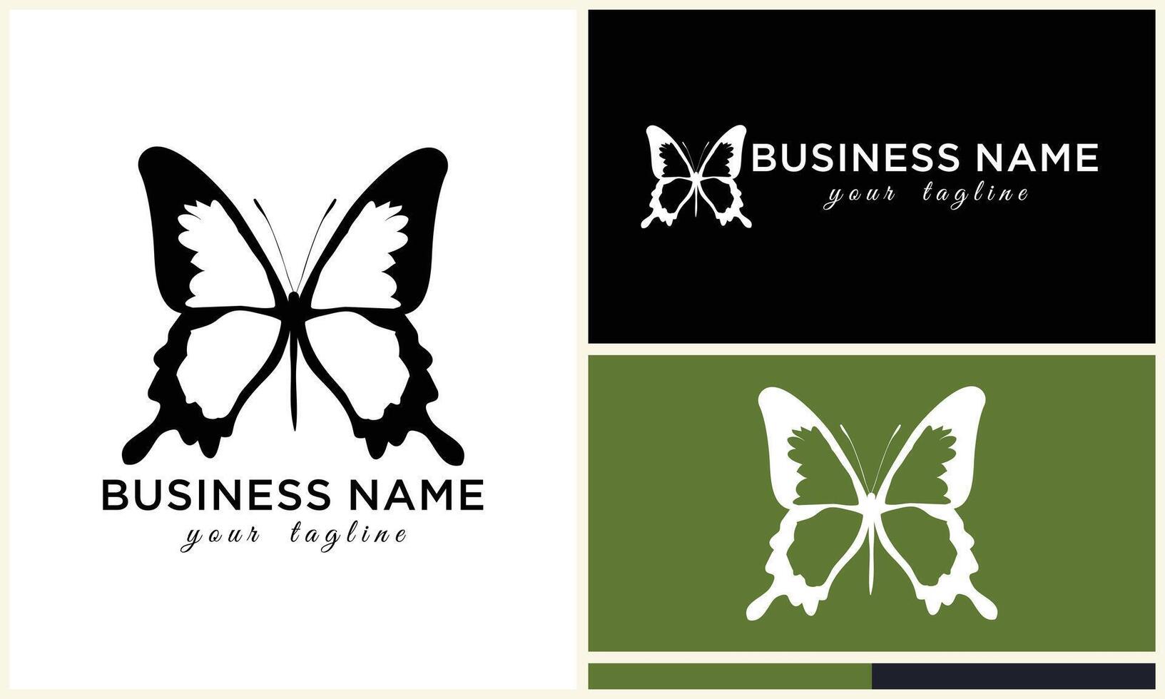 hand drawn butterfly logo template vector