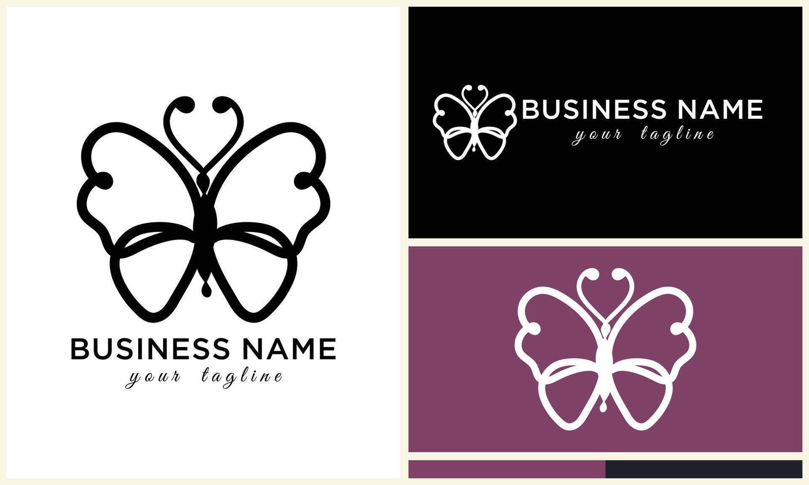 hand drawn butterfly logo template vector