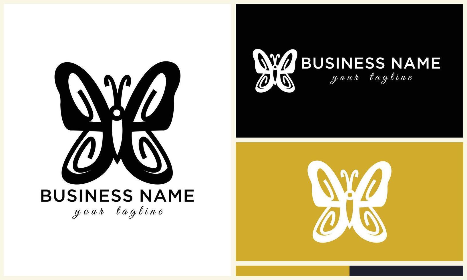 hand drawn butterfly logo template vector