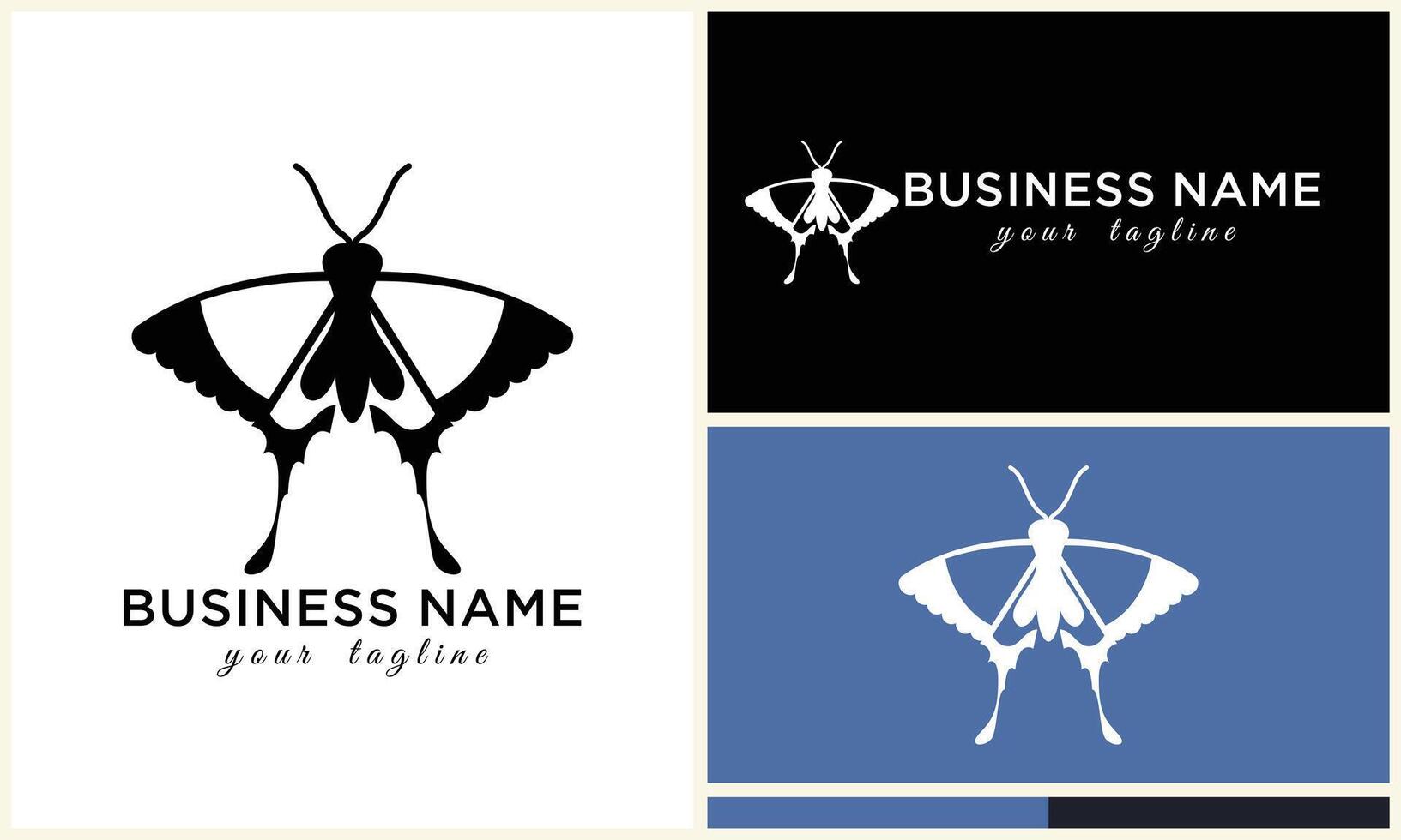 hand drawn butterfly logo template vector