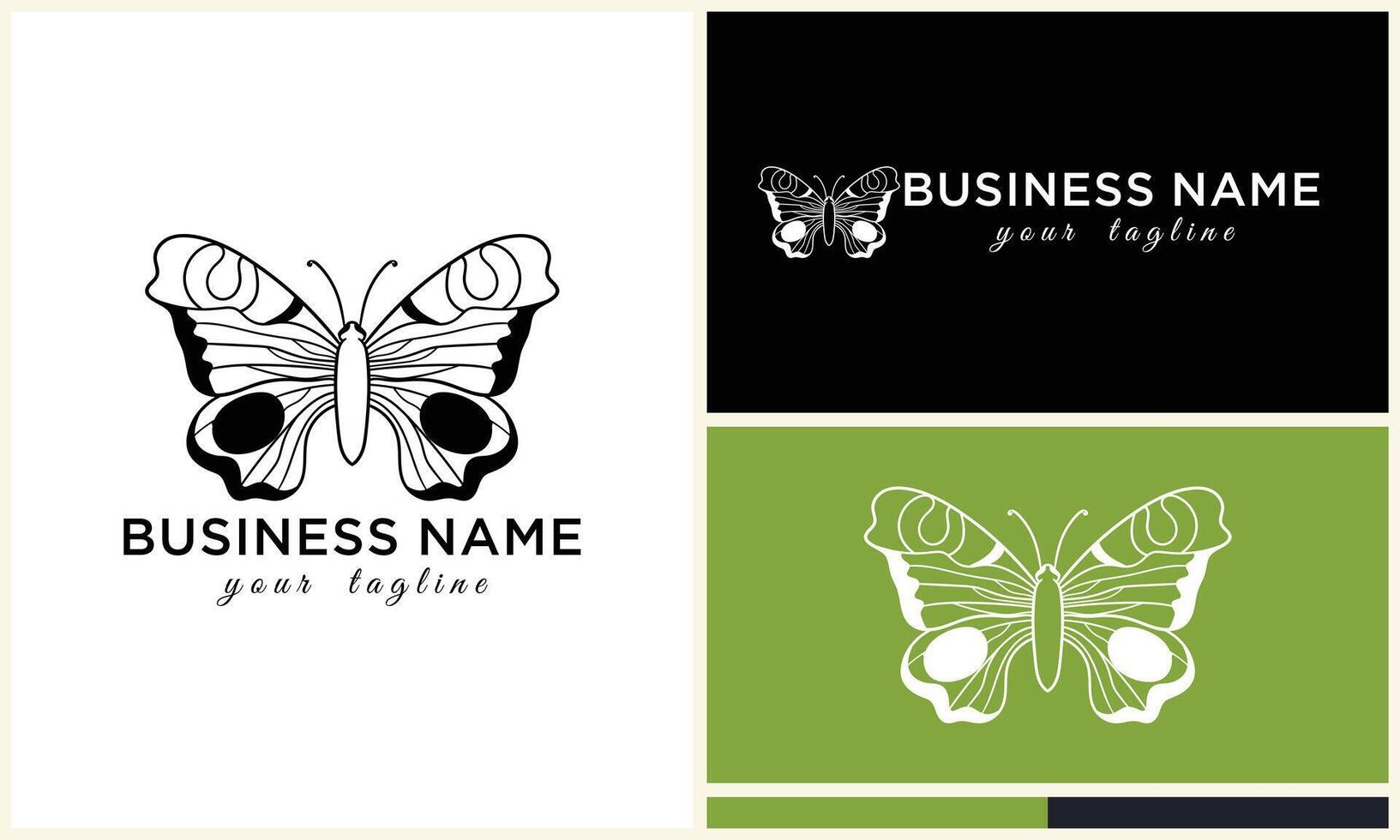 line art butterfly logo template vector