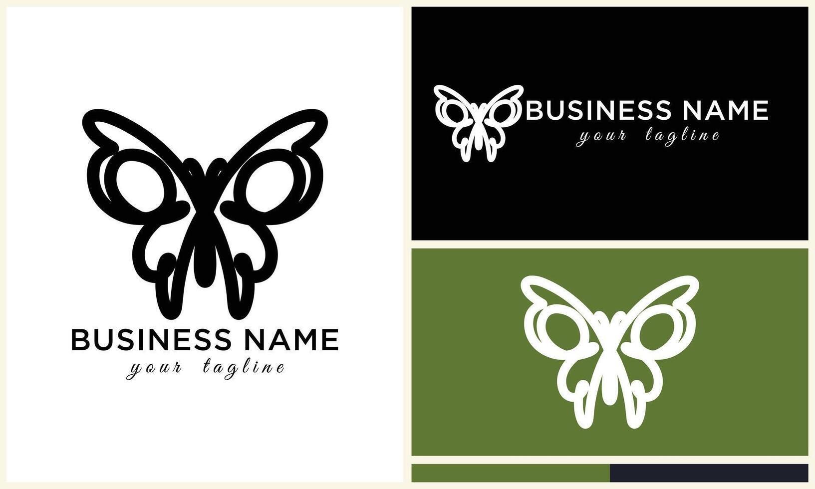 hand drawn butterfly logo template vector