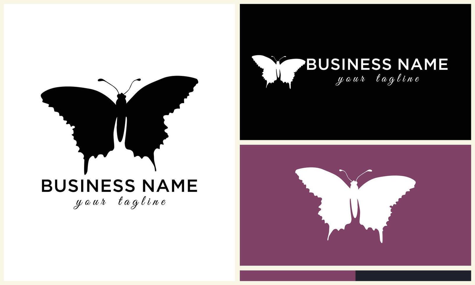 line art butterfly logo template vector