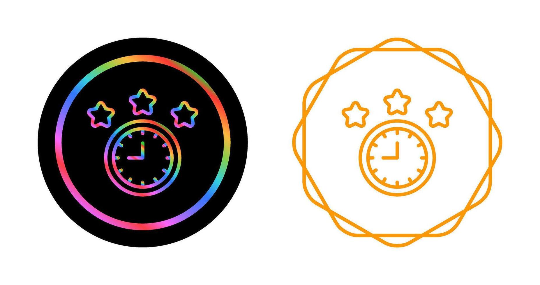 Clock With Stars Vector Icon