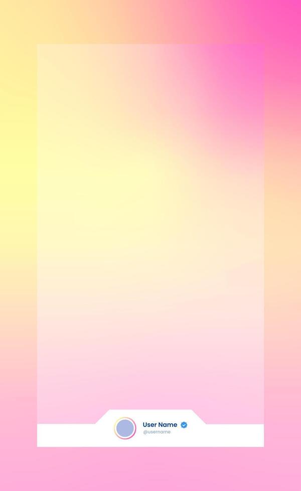 Vertical story template in gradient colors. Social media frame vector illustration.