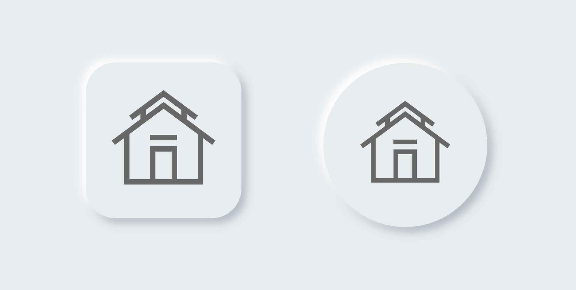 Home button line icon in neomorphic design style. House signs vector illustration.