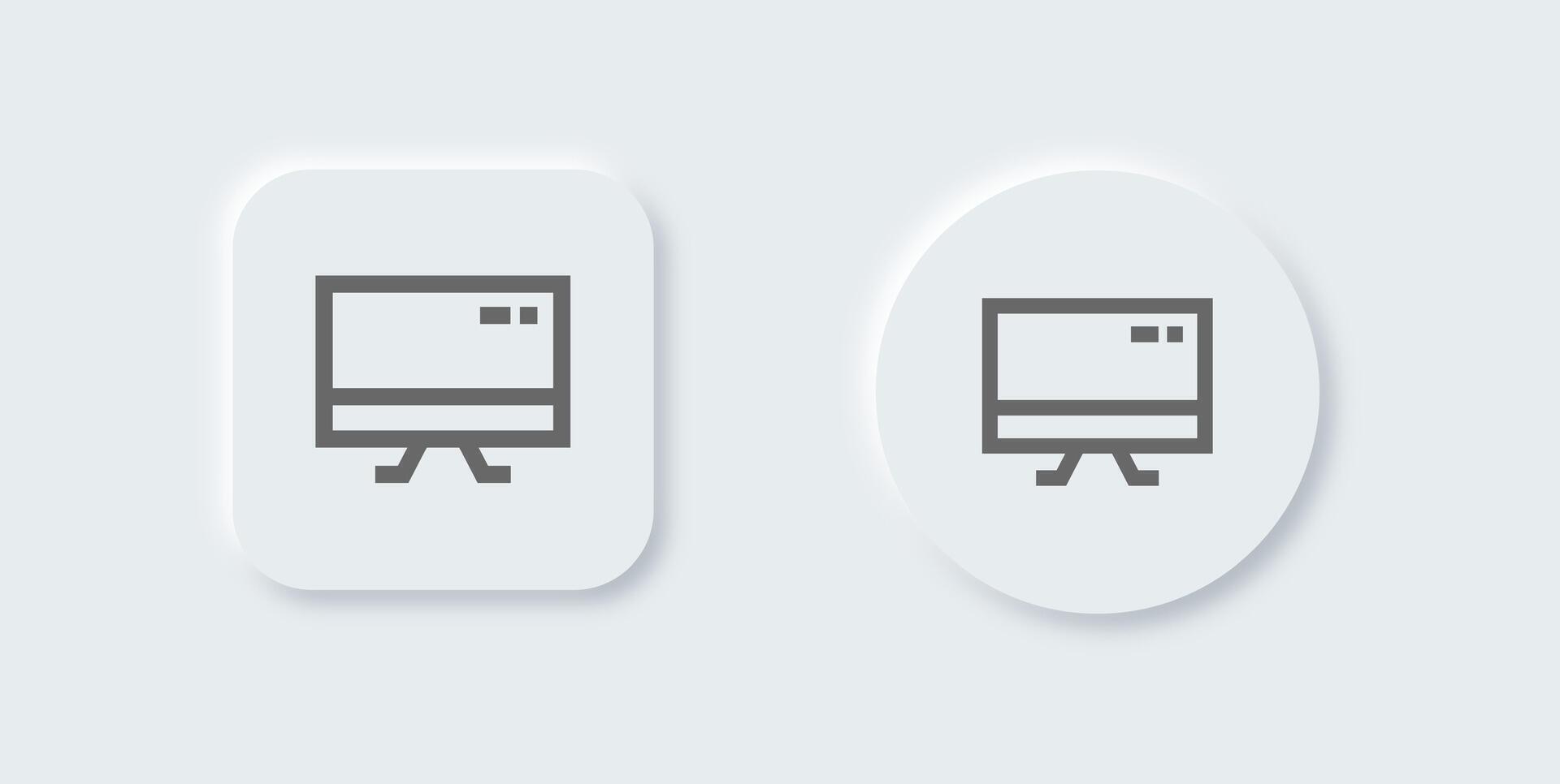 Display line icon in neomorphic design style. Screen device signs vector illustration.