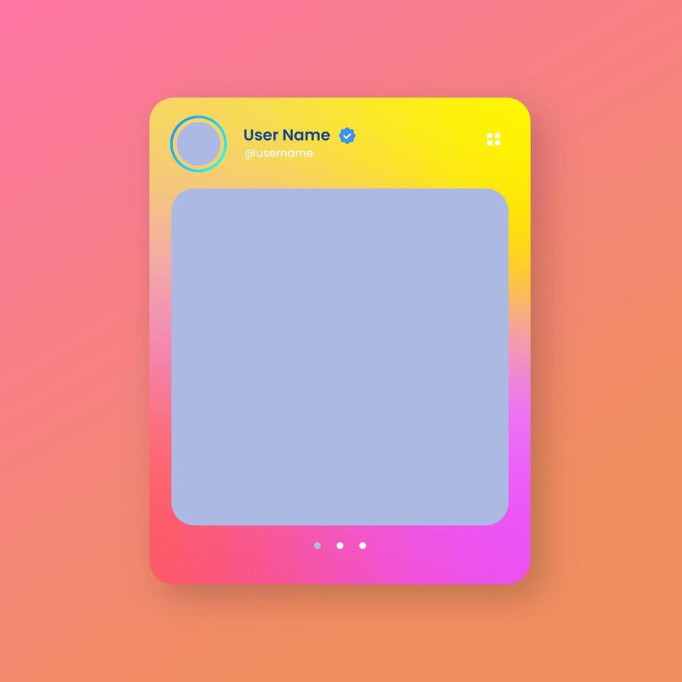 Social media frame isolated template. Colorful social media interface. vector