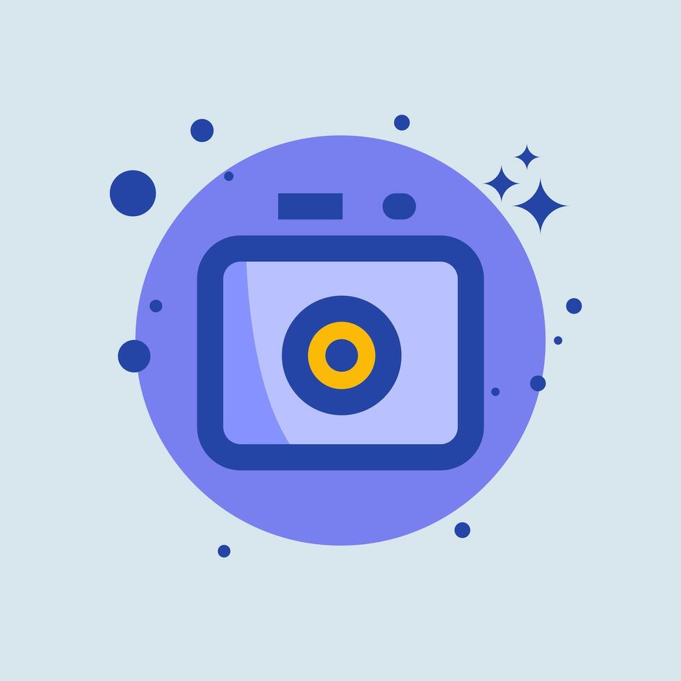 Camera flat illustration. Capture buttons signs vector illustration.