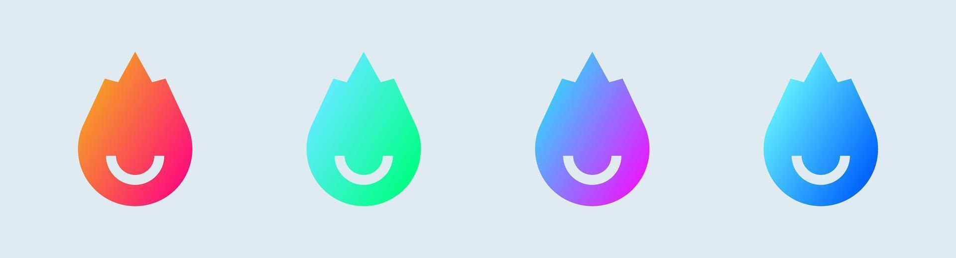 Trend solid icon in gradient colors. Fire signs vector illustration.