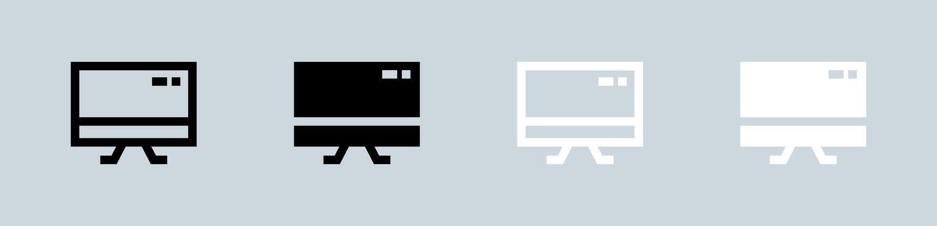 monitor icono conjunto en negro y blanco. pantalla dispositivo señales vector ilustración.display icono conjunto en negro y blanco. pantalla dispositivo señales vector ilustración.