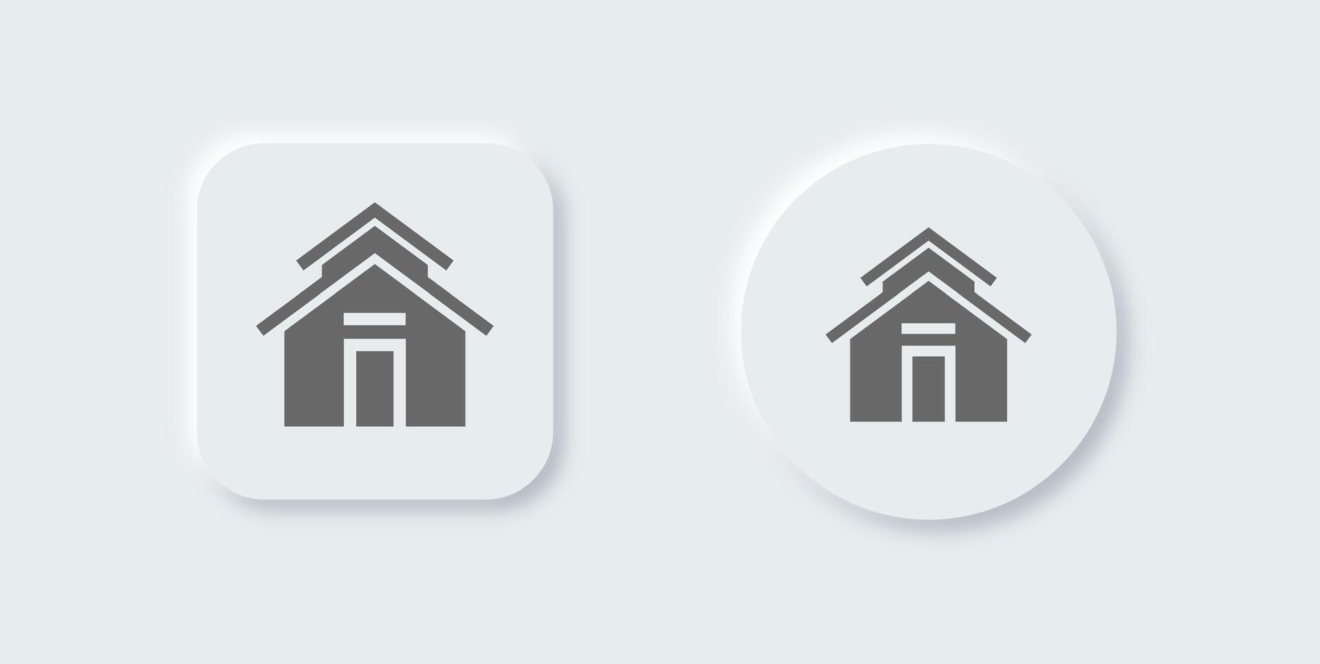 Home button solid icon in neomorphic design style. House signs vector illustration.