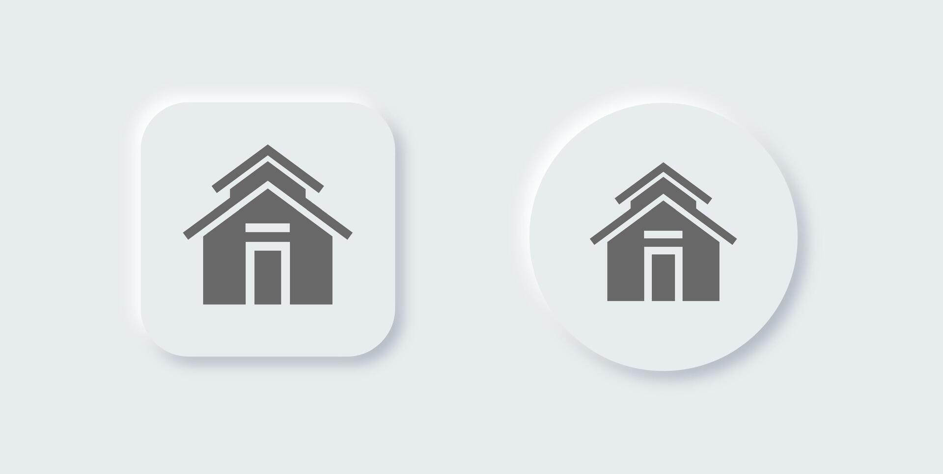 Home button solid icon in neomorphic design style. House signs vector illustration.