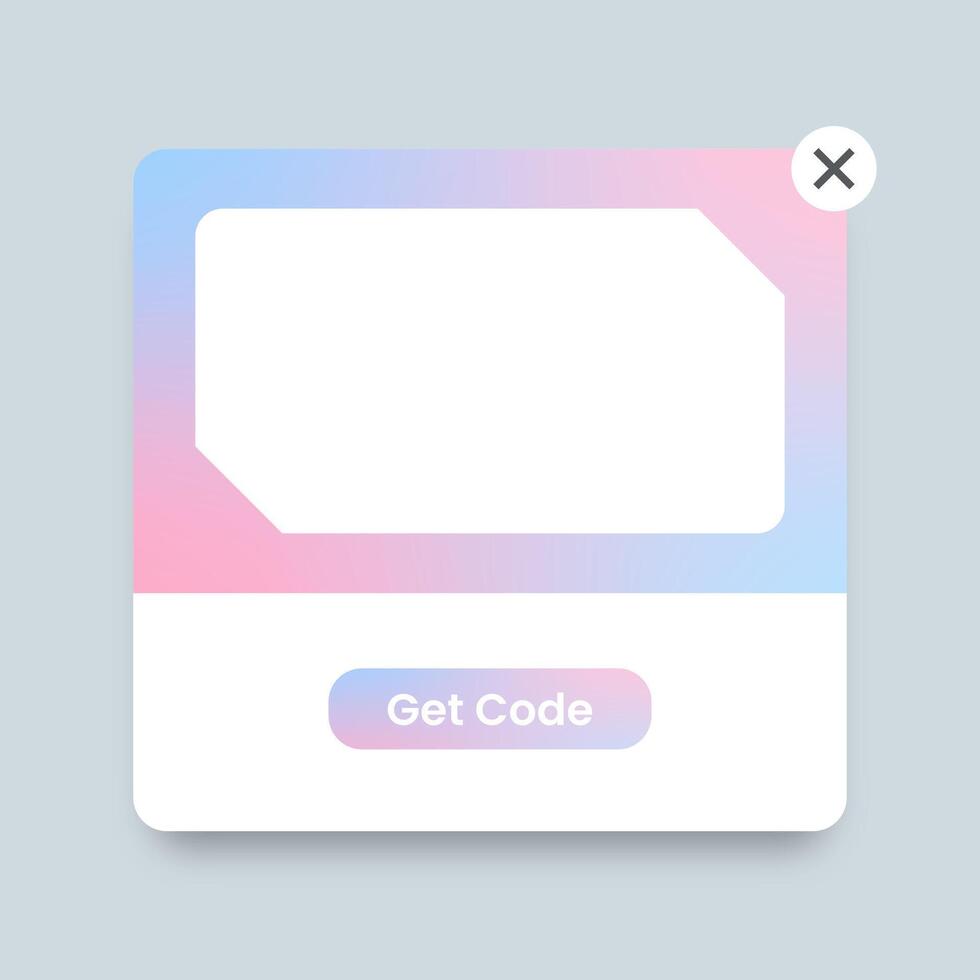 Voucher claim pop up in flat design style. Coupon template vector illustration.