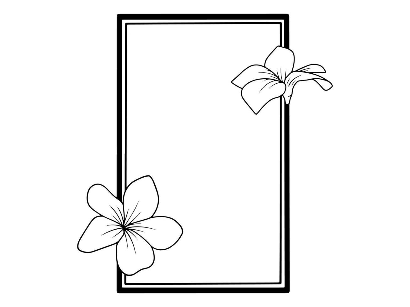 Frame Flower Sketch Line Art vector