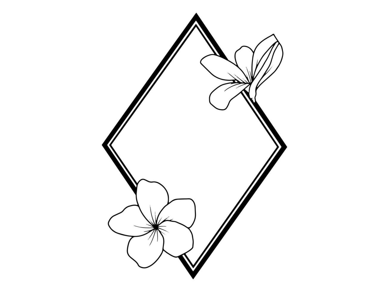 marco flor bosquejo línea Arte vector