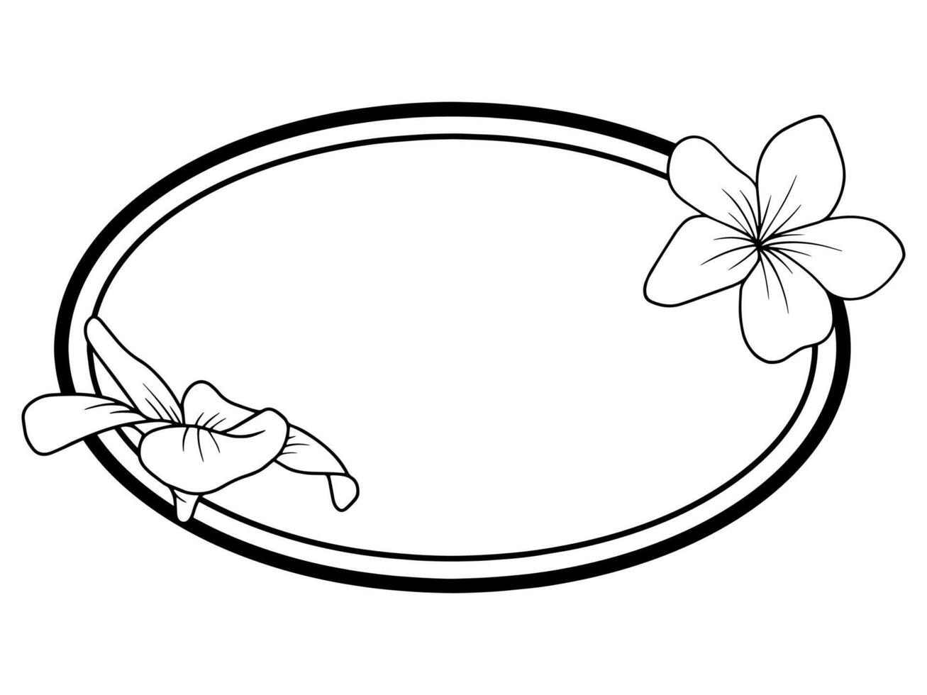 Flower Line Art Frame Illustration vector