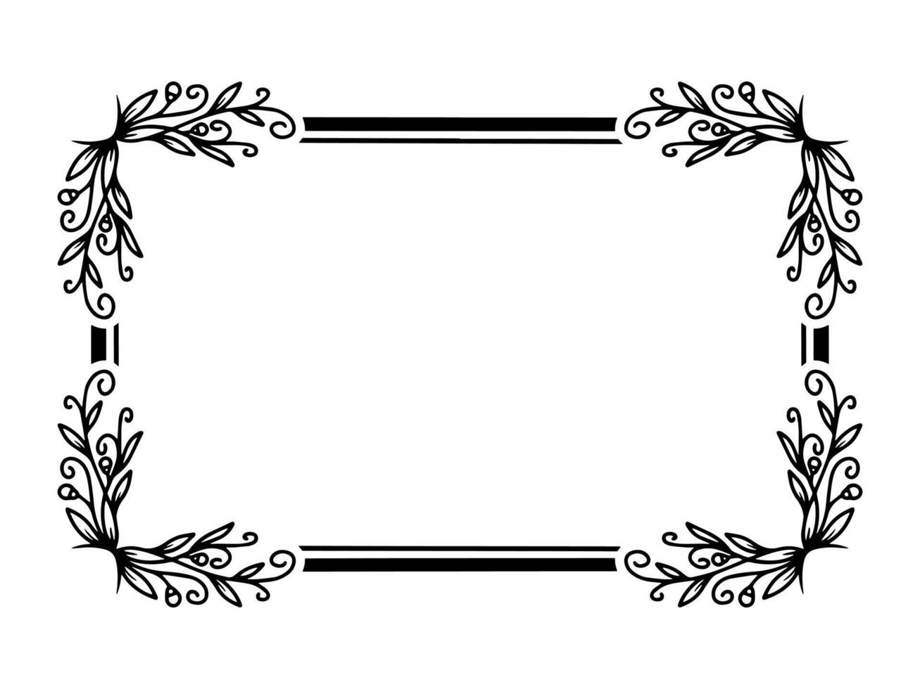 flor línea Arte marco ilustración vector